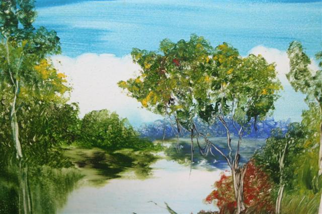 Paisagem sobre azulejo